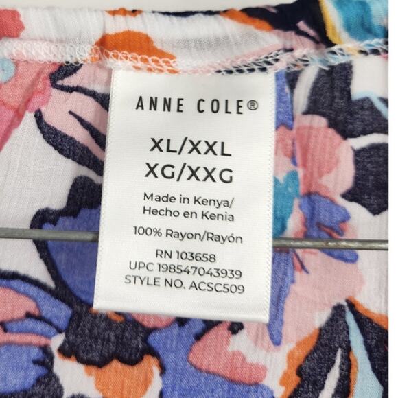 Anne Cole Floral Print Long Sleeve Swimsuit Cover Up Womens Extra Large XL XXL - Picture 3 of 3